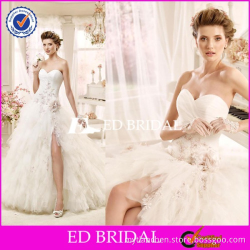 CE1311 New 2016 Sweetheart Pleat Puffy Skirt Front Slit Sexy Wedding Dresses Images